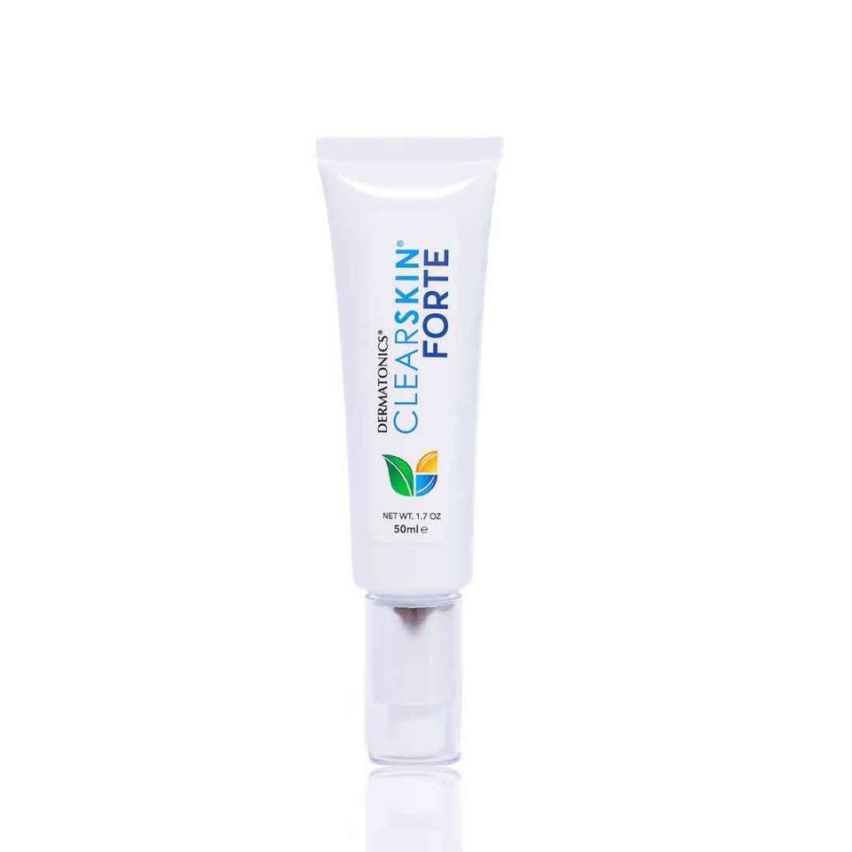 DERMATONICS CLEARSKIN FORTE A unique formula specifically designed for skin with moderate to severe breakouts that are not being managed effectively by standard treatment techniques. Packed with higher concentrations of key natural active ingredients with anti-bacterial, anti-inflammatory and antioxidant properties, it is also formulated to help hydrate and repair the skin barrier. This targeted solution is designed to be incorporated following introduction of Dermatonics Clearskin into a new management routine. Ingredients: Ultra-purified water, Self-emulsifying ester, Babassu butter, Shea butter, Willow bark liquid extract, Rosemary liquid extract, Green tea extract, Laurel leaf liquid extract, Cajeput oil, Mountain pepper extract, Boswellia serrata, Thyme extract, Niacinamide, Azelaic acid, Arnica montana, Olea europaea, Hemp seed oil, Salicylic acid, Chamomile extract, Ginger extract, Curcumin oil, N-acetyl cysteince, Patchouli extract, Phenoxyethanol, Tea tree extract. Ideal For: Skin with moderate or more severe breakouts or acne-prone skin Skin that is sensitive or inflamed Product Use: Use day and night following cleansing and prior to daily moisturiser Dab on affected area and allow to absorb prior to applying moisturiser Ideally begin with Dermatonics Clearskin for approximately 2 weeks before starting Dermatonics Clearskin Forte
